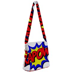 Kapow-comic-comic-book-fight Zipper Messenger Bag by 99art