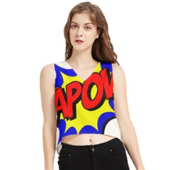 Kapow-comic-comic-book-fight V-neck Cropped Tank Top by 99art