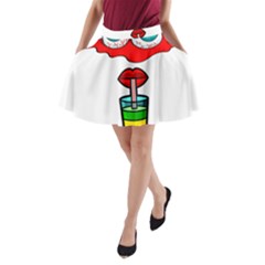 Animation-eyes-cartoon-cute-comic A-line Pocket Skirt by 99art