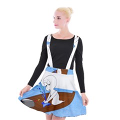 Spirit-boat-funny-comic-graphic Suspender Skater Skirt by 99art