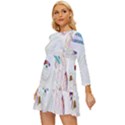 Maasai-man-people-abstract Long Sleeve Babydoll Dress View2