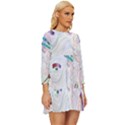 Maasai-man-people-abstract Long Sleeve Babydoll Dress View3