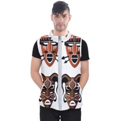 Tribal-masks-african-culture-set Men s Puffer Vest by 99art