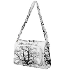 Tree-silhouette-winter-plant Front Pocket Crossbody Bag by 99art