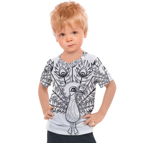 Peacock-plumage-display-bird Kids  Sports Tee by 99art