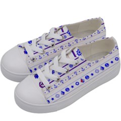 Marine Nautical Clip Art Kids  Low Top Canvas Sneakers by 99art
