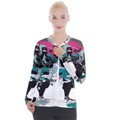 Japan Ninja-japanese-samurai-color- Casual Zip Up Jacket by 99art