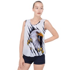 Eagle Bubble Hem Chiffon Tank Top by 99art