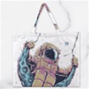 Drawing-astronaut Zipper Large Tote Bag View1