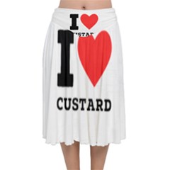 I Love Custard Velvet Flared Midi Skirt by ilovewhateva