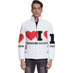 I Love Cucumber Men s Puffer Bubble Jacket Coat by ilovewhateva