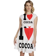 I Love Cocoa Cap Sleeve High Waist Dress by ilovewhateva