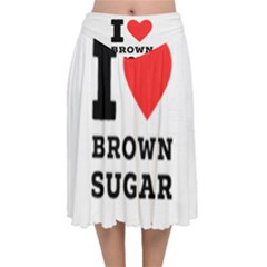 I Love Brown Sugar Velvet Flared Midi Skirt by ilovewhateva