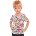 Flowers Pattern Seamless Floral Floral Pattern Kids  Sports Tee View1