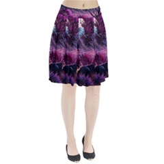 Landscape Landscape Painting Purple Purple Trees Pleated Skirt by Cowasu