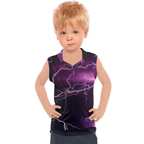 Storm Flashlight Space Nature Kids  Sport Tank Top by Cowasu