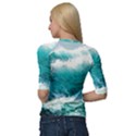 Ai Generated Waves Ocean Sea Tsunami Nautical Blue Sea Quarter Sleeve Raglan Tee View2