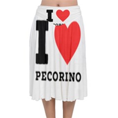 I Love Pecorino  Velvet Flared Midi Skirt by ilovewhateva