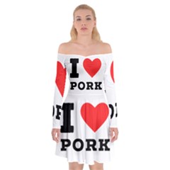 I Love Pork  Off Shoulder Skater Dress by ilovewhateva