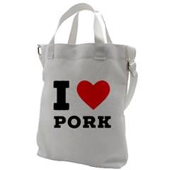 I Love Pork  Canvas Messenger Bag by ilovewhateva