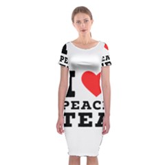 I Love Peach Tea Classic Short Sleeve Midi Dress by ilovewhateva