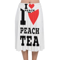 I Love Peach Tea Velvet Flared Midi Skirt by ilovewhateva