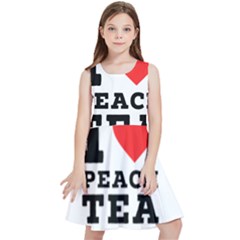 I Love Peach Tea Kids  Skater Dress by ilovewhateva