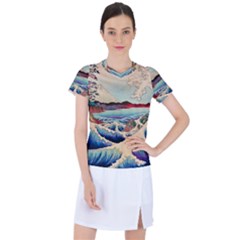Wave Japanese Mount Fuji Woodblock Print Ocean Women s Sports Top by Cowasu