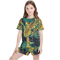 Tiger Kids  Tee And Sports Shorts Set by danenraven