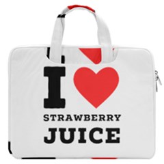 I Love Strawberry Juice Macbook Pro 16  Double Pocket Laptop Bag  by ilovewhateva