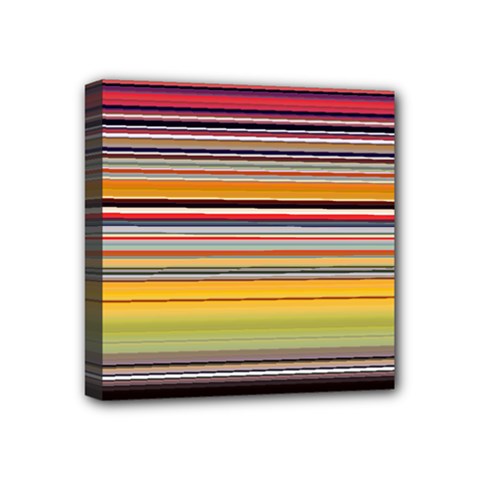 Neopolitan Horizontal Lines Strokes Mini Canvas 4  X 4  (stretched) by Bangk1t