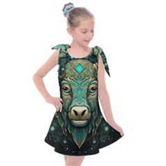 Bull Star Sign Kids  Tie Up Tunic Dress by Bangk1t