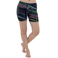 False Prismatic Black Background Lightweight Velour Yoga Shorts by Bangk1t