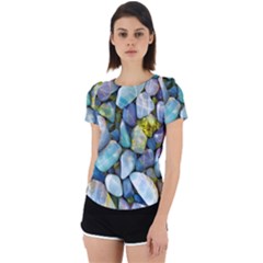 Stones Gems Multi Colored Rocks Back Cut Out Sport Tee by Bangk1t