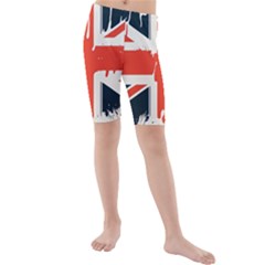 Union Jack England Uk United Kingdom London Kids  Mid Length Swim Shorts by Bangk1t