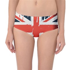 Union Jack England Uk United Kingdom London Mid-waist Bikini Bottoms by Bangk1t