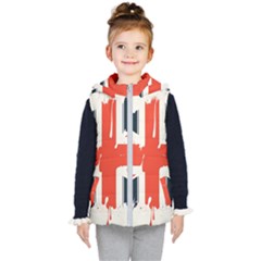 Union Jack England Uk United Kingdom London Kids  Hooded Puffer Vest by Bangk1t