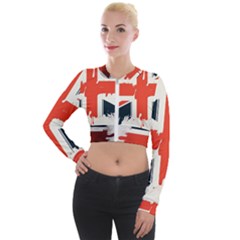 Union Jack England Uk United Kingdom London Long Sleeve Cropped Velvet Jacket by Bangk1t