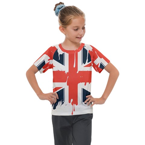 Union Jack England Uk United Kingdom London Kids  Mesh Piece Tee by Bangk1t