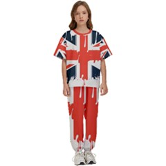 Union Jack England Uk United Kingdom London Kids  Tee And Pants Sports Set by Bangk1t
