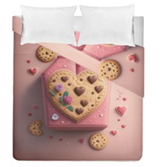 Cookies Valentine Heart Holiday Gift Love Duvet Cover Double Side (queen Size) by Ndabl3x