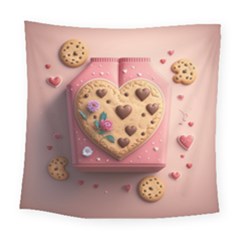 Cookies Valentine Heart Holiday Gift Love Square Tapestry (large) by Ndabl3x