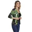 Drink Spinach Smooth Apple Ginger Women s One-Button 3/4 Sleeve Short Jacket View3