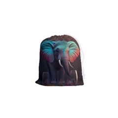 Elephant Tusks Trunk Wildlife Africa Drawstring Pouch (xs) by Ndabl3x