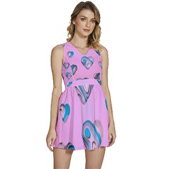 Hearts Pattern Love Sleeveless High Waist Mini Dress by Ndabl3x