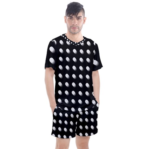 Background Dots Circles Graphic Men s Mesh Tee And Shorts Set by Ndabl3x