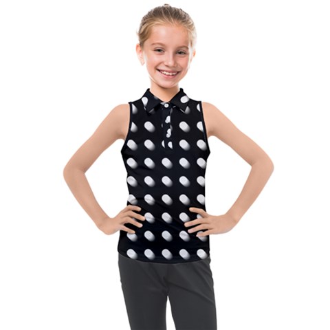 Background Dots Circles Graphic Kids  Sleeveless Polo Tee by Ndabl3x