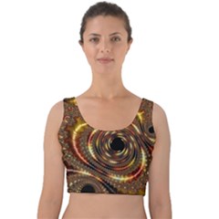 Geometric Art Fractal Abstract Art Velvet Crop Top by Ndabl3x