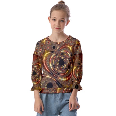 Geometric Art Fractal Abstract Art Kids  Cuff Sleeve Top by Ndabl3x