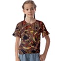 Geometric Art Fractal Abstract Art Kids  Cuff Sleeve Scrunch Bottom Tee View1